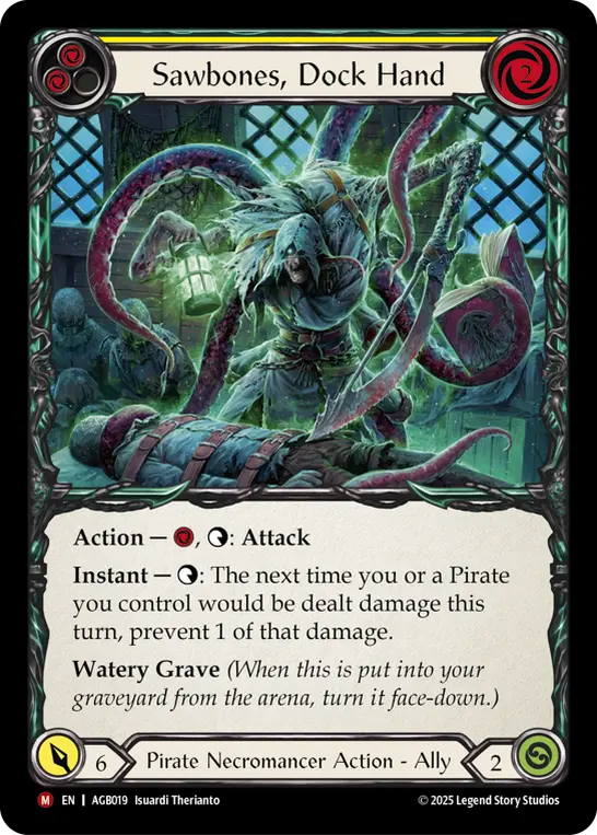 Sawbones, Dockhand YELLOW AGB019 - Armory Deck - Gravy Bones - Flesh and blood card