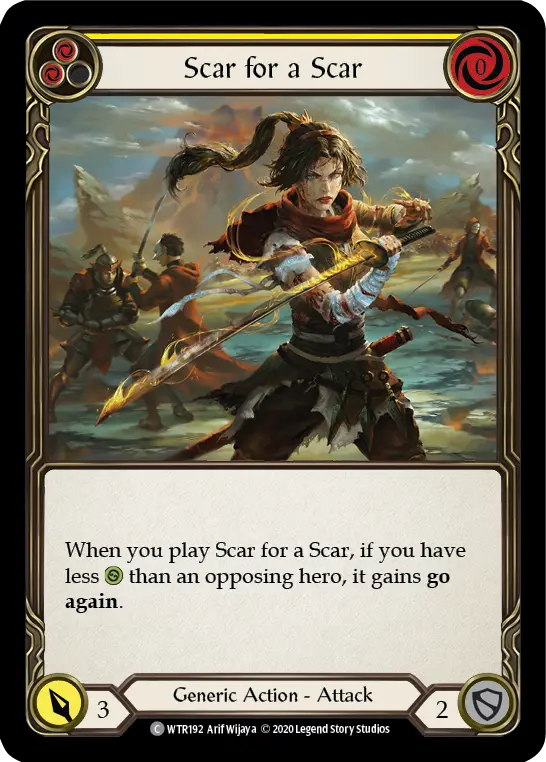 Scar for a Scar YELLOW U-WTR192-RF - Welcome to Rathe - Unlimited - Flesh and blood card
