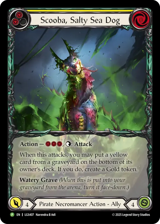 Scooba, Salty Sea Dog YELLOW LGS407-RF - World Premiere - High Seas - Flesh and blood card