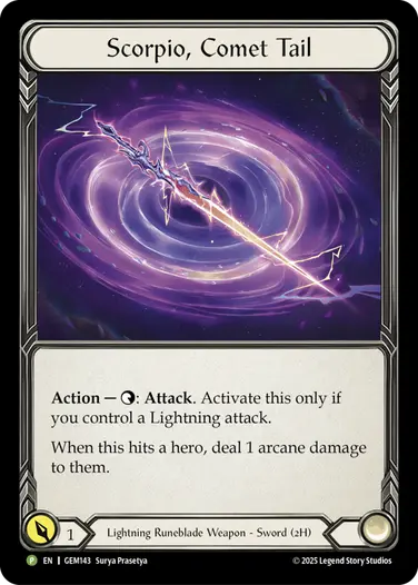 Scorpio, Comet Tail GEM143-CF - GEM - Pack 5 - Flesh and blood card