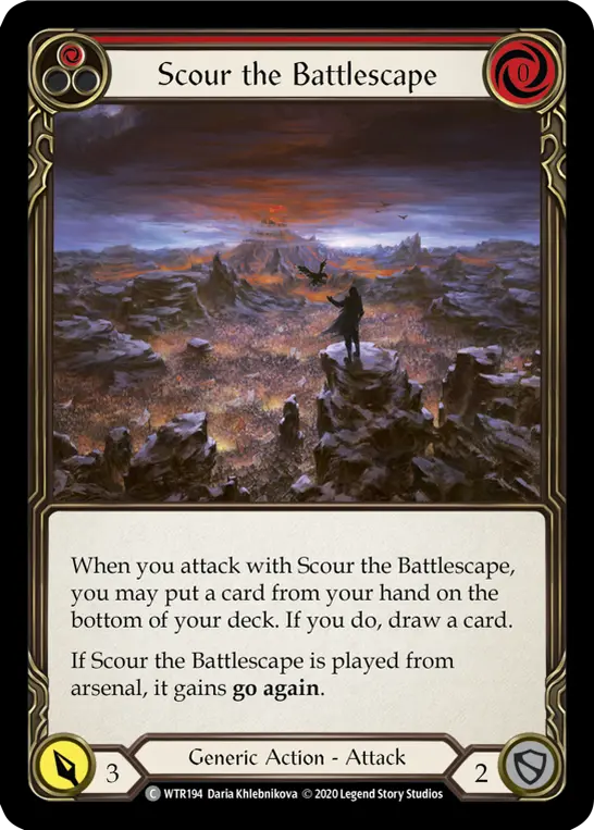 Scour the Battlescape RED R-WTR194 - Welcome to Rathe - Unlimited Revised - Flesh and blood card