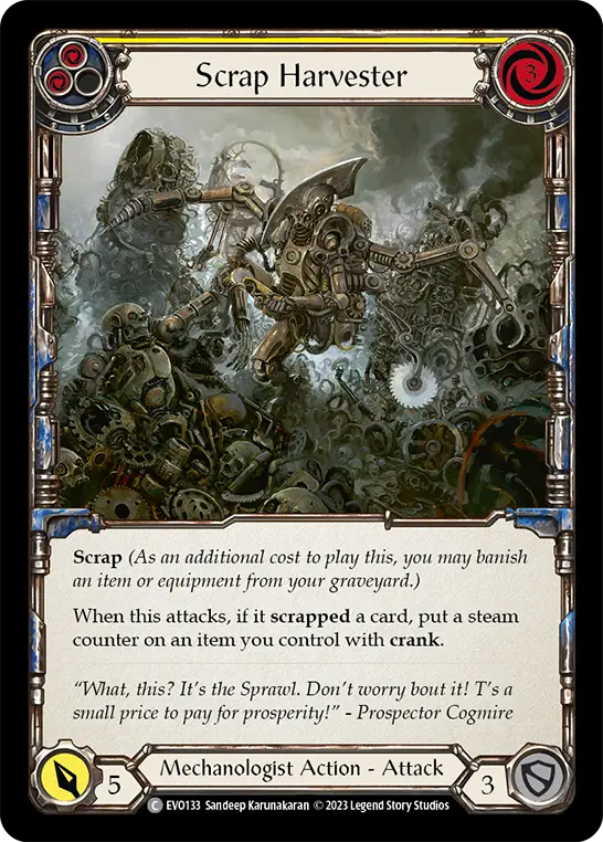Scrap Harvester YELLOW EVO133 - Bright Lights - Flesh and blood card