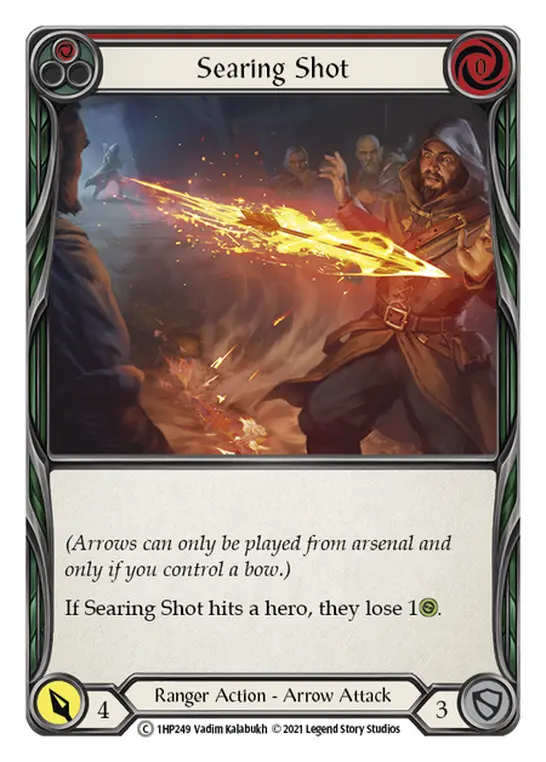 Searing Shot RED 1HP249 - History Pack 1 - Flesh and blood card