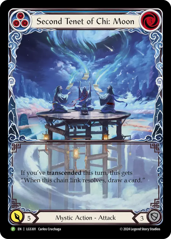 Second Tenet of Chi: Moon BLUE LGS301-RF - Armory - Season 13 Enigma - Flesh and blood card