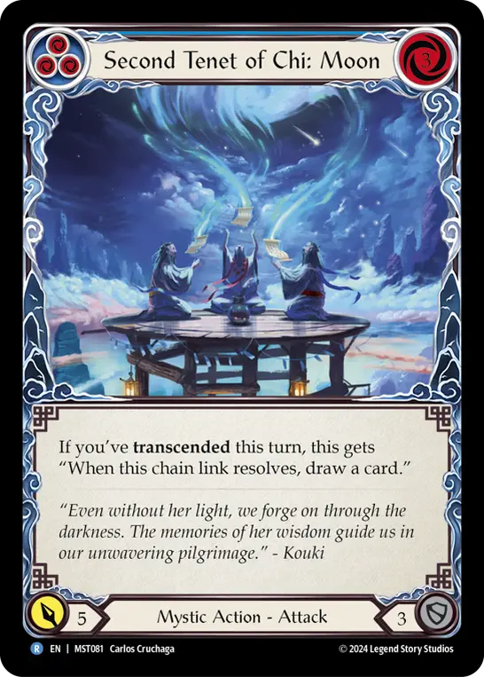 Second Tenet of Chi: Moon BLUE MST081 - Part the Mistveil - Flesh and blood card