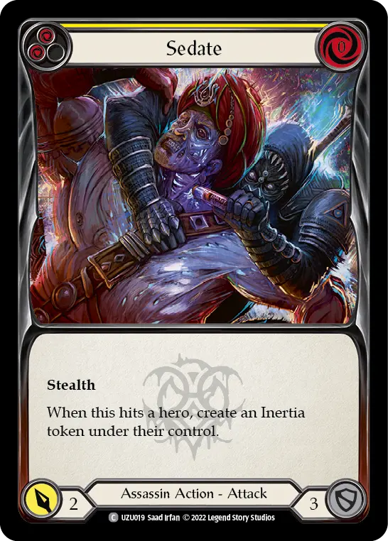 Sedate YELLOW UZU019 - Uzuri - Blitz Deck - Flesh and blood card