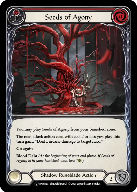 Seeds of Agony RED U-MON183-RF - Monarch - Unlimited - Flesh and blood card