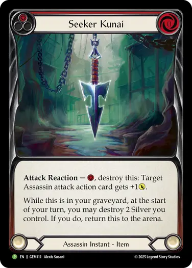 Seeker Kunai GEM111-CF - GEM - Pack 4 - Flesh and blood card