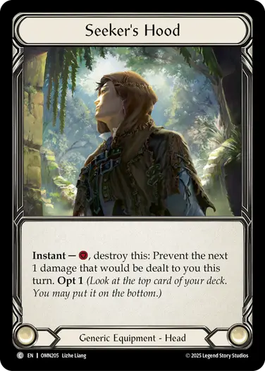 Seeker's Hood OMN205 - Omens of the Third Age - Flesh and blood card