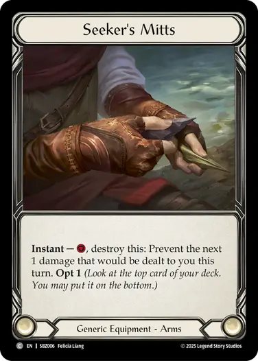 Seeker's Mitts SBZ006 - Silver Age Chapter 3 - Blaze, Firemind - Flesh and blood card
