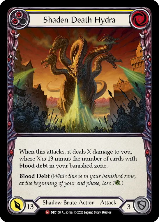 Shaden Death Hydra YELLOW DTD108 - Dusk till Dawn - Flesh and blood card