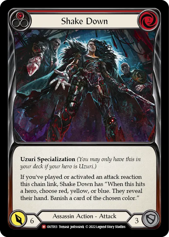 Shake Down RED OUT013 - Outsiders - Flesh and blood card