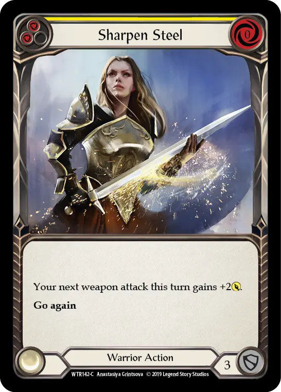 Sharpen Steel YELLOW WTR142 - Welcome to Rathe - Flesh and blood card
