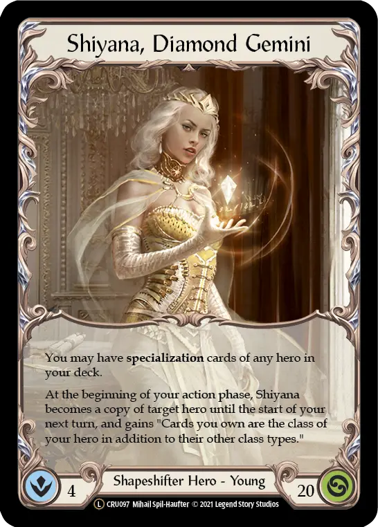 Shiyana, Diamond Gemini U-CRU097-RF - Crucible of War - Unlimited - Flesh and blood card