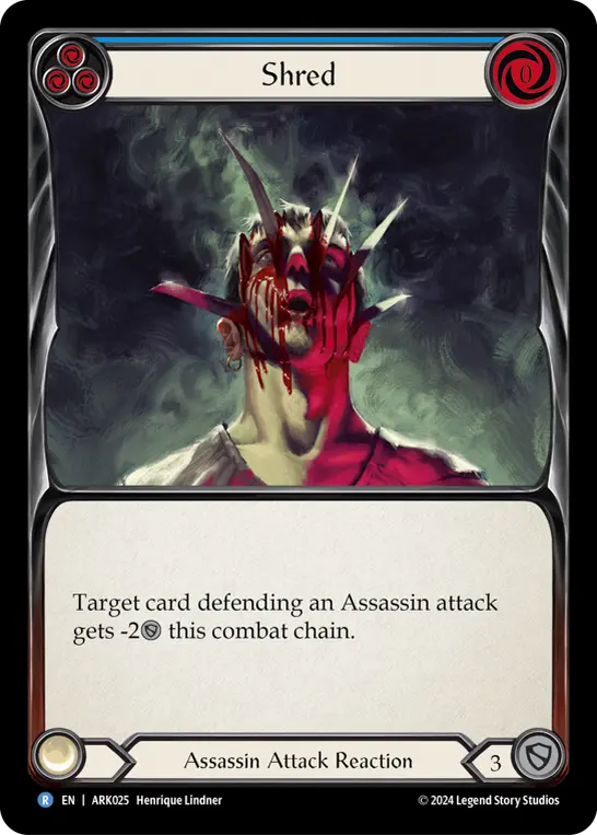 Shred BLUE ARK025 - The Hunted Blitz Deck - Arakni - Flesh and blood card