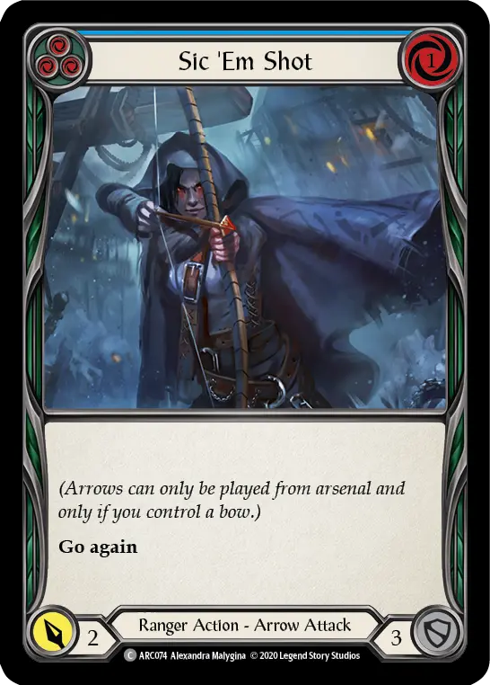 Sic 'Em Shot BLUE U-ARC074 - Arcane Rising - Unlimited - Flesh and blood card