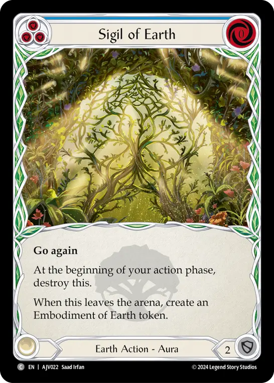 Sigil of Earth BLUE AJV022 - Armory Deck Origins - Jarl Vetreiði - Flesh and blood card