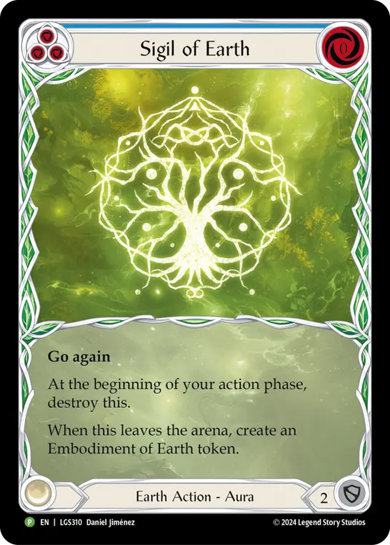 Sigil of Earth BLUE LGS310-RF - Pre-release - Rosetta - Flesh and blood card