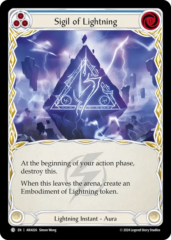 Sigil of Lightning BLUE AUA026 - Rosetta Blitz Deck - Aurora - Flesh and blood card