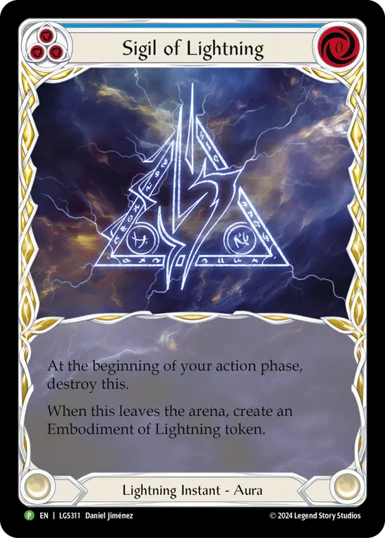 Sigil of Lightning BLUE LGS311-RF - Pre-release - Rosetta - Flesh and blood card