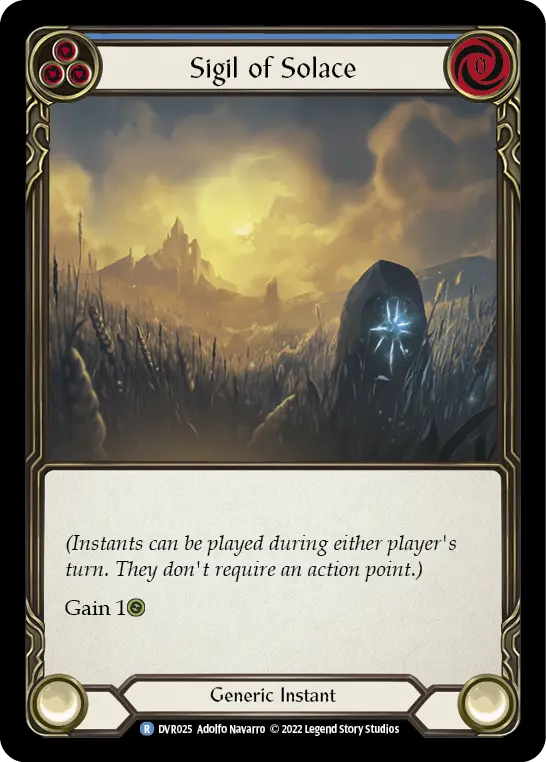 Sigil of Solace BLUE DVR025 - Classic Battles: Rhinar vs Dorinthea - Flesh and blood card