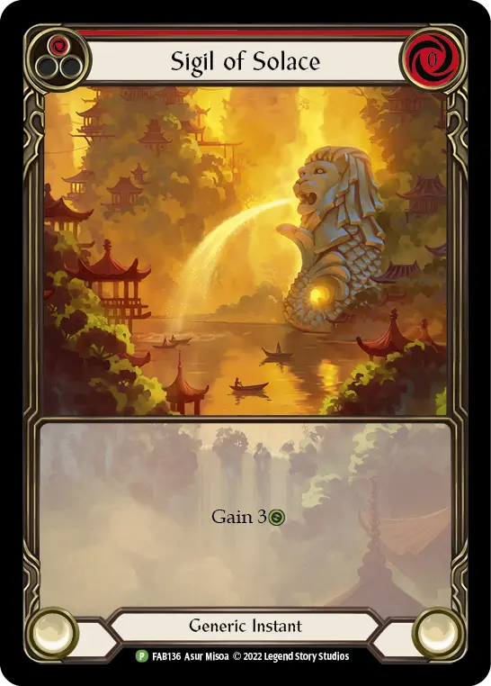 Sigil of Solace RED FAB136-RF - Marketing - Singapore 2023 - Flesh and blood card