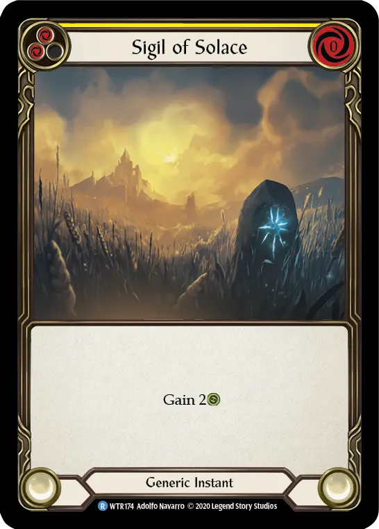 Sigil of Solace YELLOW U-WTR174 - Welcome to Rathe - Unlimited - Flesh and blood card