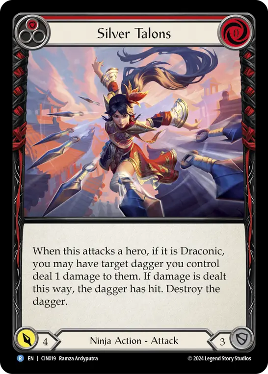 Silver Talons RED CIN019 - The Hunted Blitz Deck - Cindra - Flesh and blood card