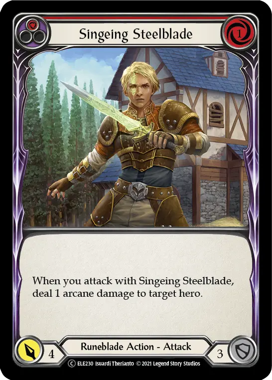Singeing Steelblade RED U-ELE230-RF - Tales of Aria - Unlimited - Flesh and blood card