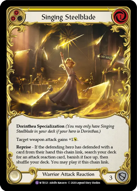 Singing Steelblade YELLOW U-WTR121-RF - Welcome to Rathe - Unlimited - Flesh and blood card