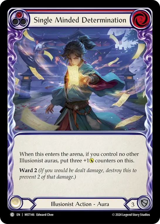 Single Minded Determination RED MST146 - Part the Mistveil - Flesh and blood card