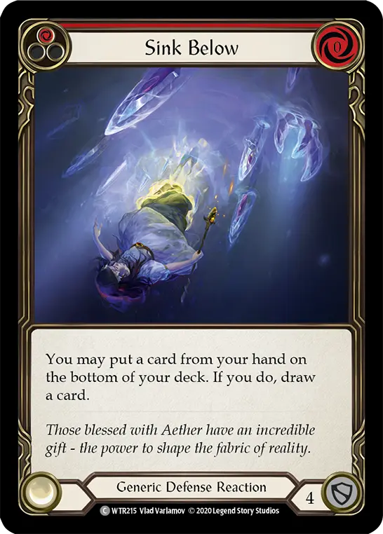 Sink Below RED R-WTR215 - Welcome to Rathe - Unlimited Revised - Flesh and blood card
