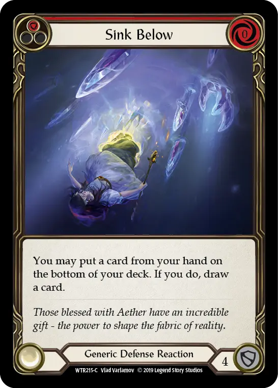 Sink Below RED WTR215 - Welcome to Rathe - Flesh and blood card