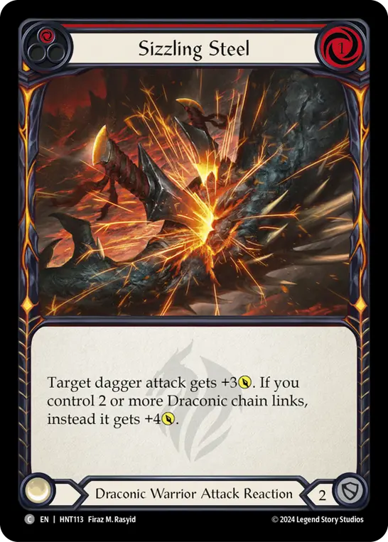 Sizzling Steel RED HNT113 - The Hunted - Flesh and blood card