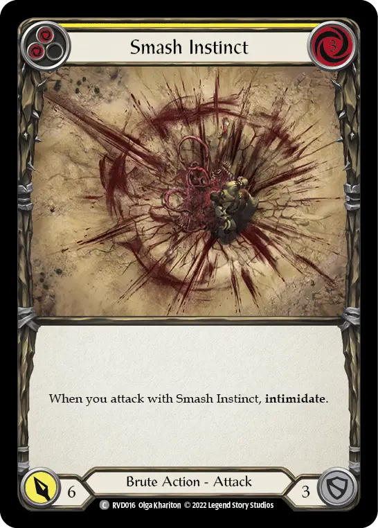 Smash Instinct YELLOW RVD016 - Classic Battles: Rhinar vs Dorinthea - Flesh and blood card