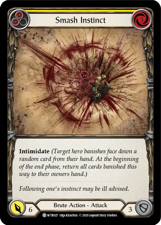 Smash Instinct YELLOW U-WTR027-RF - Welcome to Rathe - Unlimited - Flesh and blood card