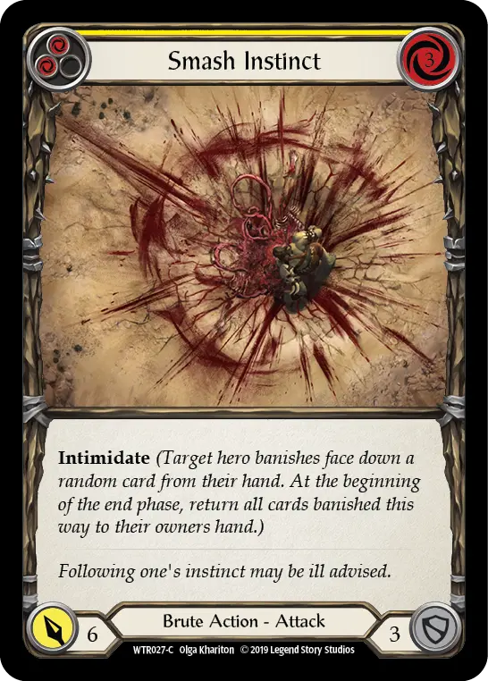 Smash Instinct YELLOW WTR027 - Welcome to Rathe - Flesh and blood card