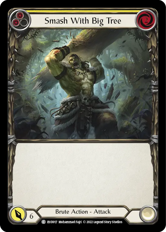 Smash with Big Tree YELLOW RVD017 - Classic Battles: Rhinar vs Dorinthea - Flesh and blood card