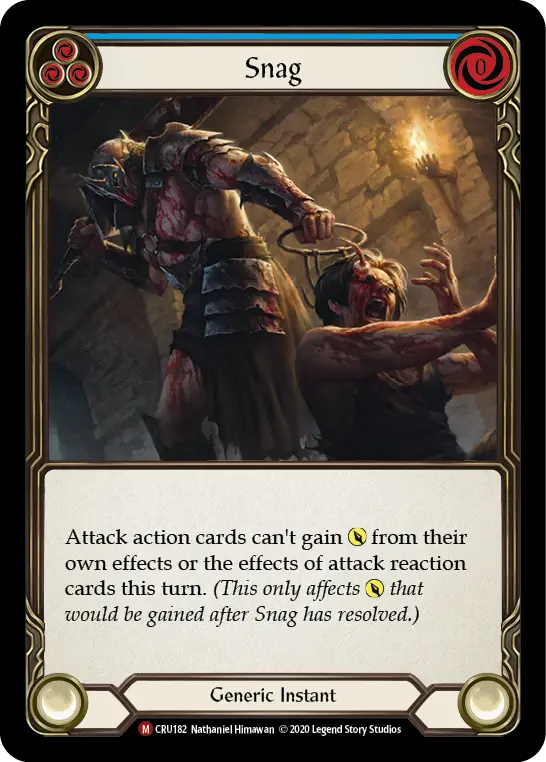 Snag BLUE CRU182 - Crucible of War - Flesh and blood card