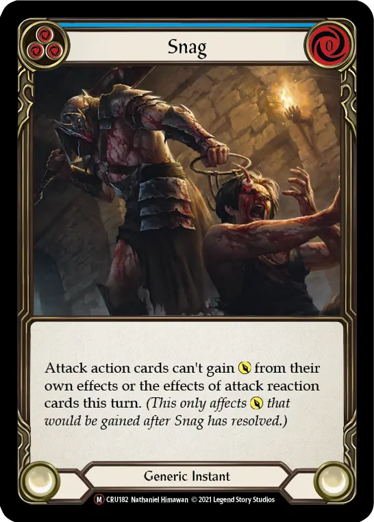 Snag BLUE U-CRU182-RF - Crucible of War - Unlimited - Flesh and blood card
