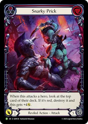 Snarky Prick GEM139 - GEM - Pack 4 - Flesh and blood card