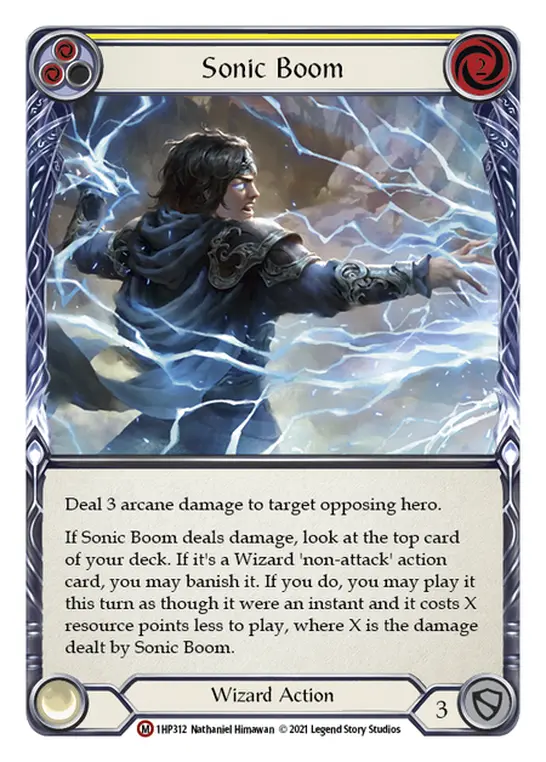 Sonic Boom YELLOW 1HP312 - History Pack 1 - Flesh and blood card
