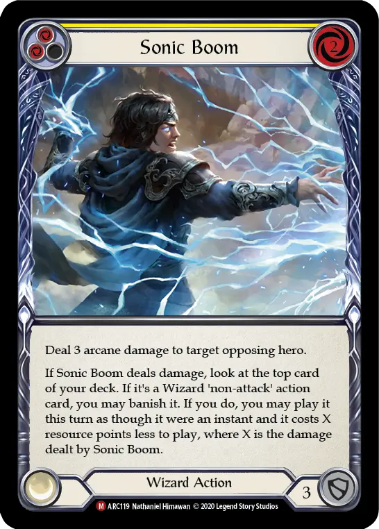 Sonic Boom YELLOW U-ARC119-RF - Arcane Rising - Unlimited - Flesh and blood card