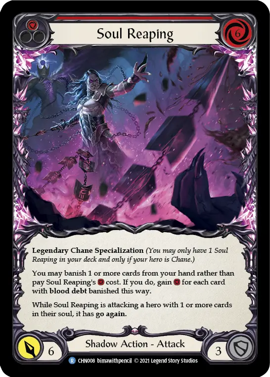 Soul Reaping RED CHN008 - Chane - Blitz Deck - Flesh and blood card