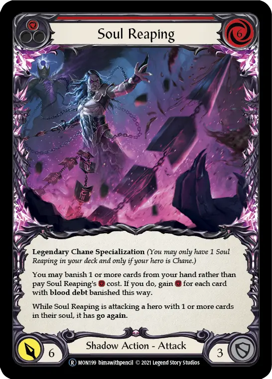 Soul Reaping RED U-MON199-RF - Monarch - Unlimited - Flesh and blood card