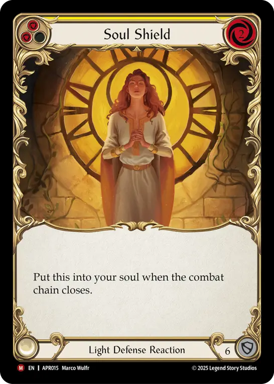 Soul Shield YELLOW APR015 - Armory Deck Legends - Prism Sculptor of Arc Light - Flesh and blood card