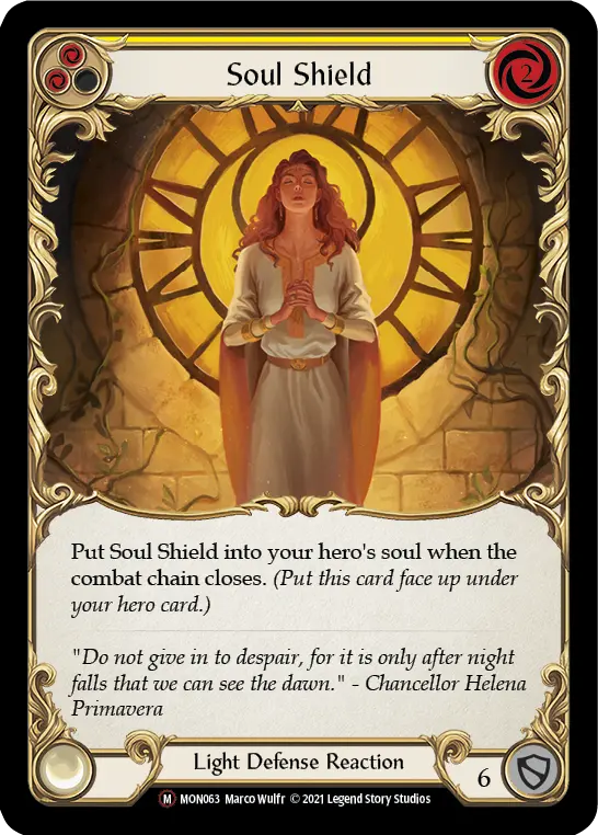 Soul Shield YELLOW U-MON063-RF - Monarch - Unlimited - Flesh and blood card