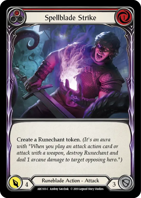 Spellblade Strike RED ARC103 - Arcane Rising - Flesh and blood card