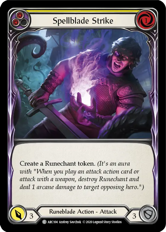 Spellblade Strike YELLOW U-ARC104-RF - Arcane Rising - Unlimited - Flesh and blood card