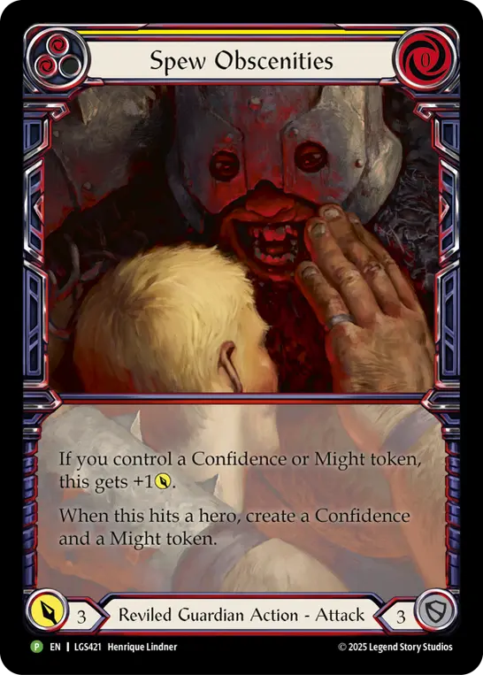 Spew Obscenities YELLOW LGS421-CF - Pre-release - Super Slam - Flesh and blood card